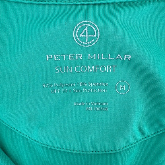 Peter Millar Sun Comfort Womens Medium Green Quarter Zip Parrot Golf Pullover - Picture 6 of 7